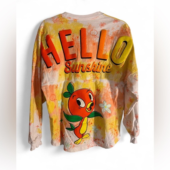 🍊 Disney World Orange Bird "HELLO SUNSHINE" Tie-Dye Spirit Jersey XS - Picture 5 of 10